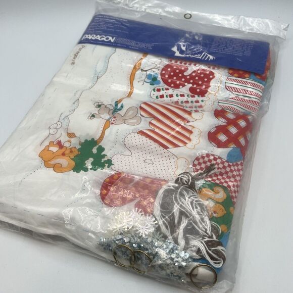 Vtg Merry Christmas Quick Quilt Wall Hanging Kit 80s Paragon Animals Snow 1981 - Picture 6 of 7